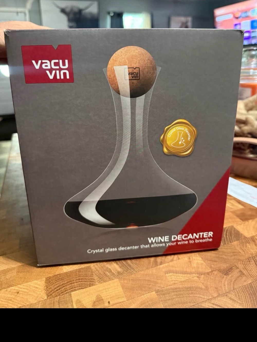 Clear Glass Wine Decanter with Cork Stopper - Clear